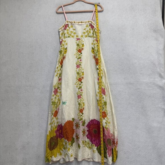 Elizabeth James The Label Annalisa Dress Womens Large White Floral Maxi Sundress - Picture 6 of 11